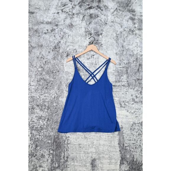Rachel Pally Blue Modal Criss Cross Strappy Tank Top Tunic Size M Medium - Picture 1 of 5
